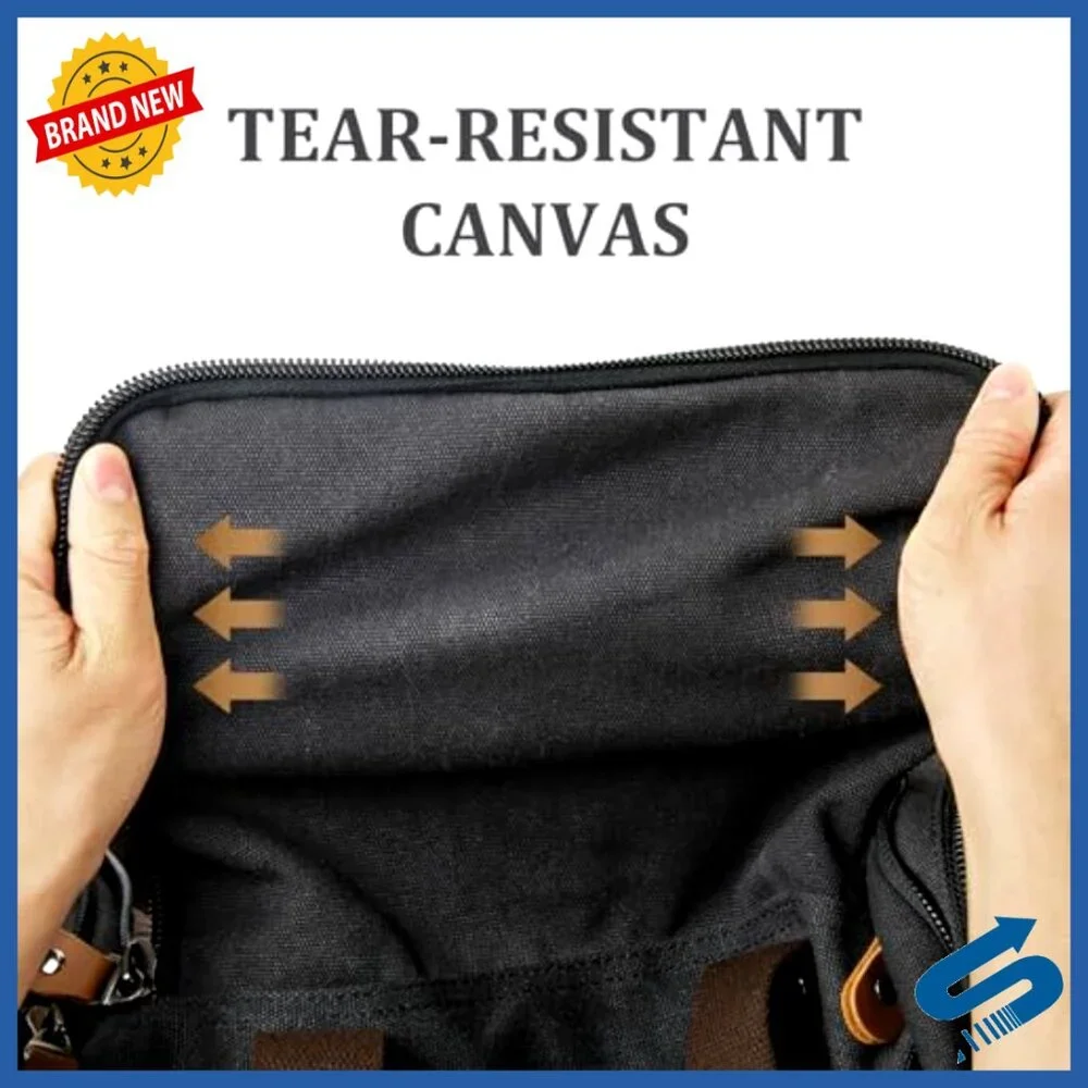 Canvas Travel Duffel Bag Expandable 50L Carry On Weekender Overnight Bag
